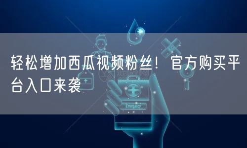 轻松增加西瓜视频粉丝！官方购买平台入口来