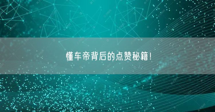 懂车帝背后的点赞秘籍！