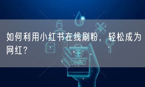 如何利用小红书在线刷粉，轻松成为网红？