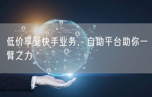 低价享受快手业务，自助平台助你一臂之力