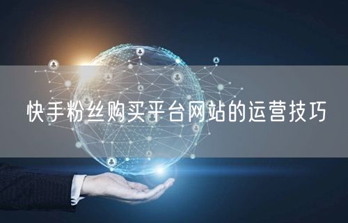 快手粉丝购买平台网站的运营技巧