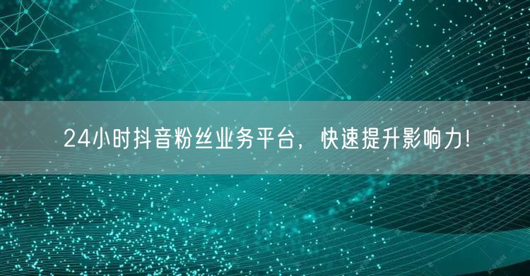 24小时抖音粉丝业务平台，快速提升影响力
