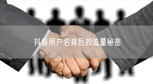 抖音用户名背后的流量秘密